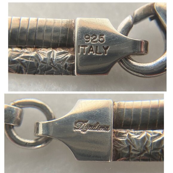 Dyadema Sterling Silver Double Strand Reversible Twisted Omega Chain Necklace - Picture 11 of 16